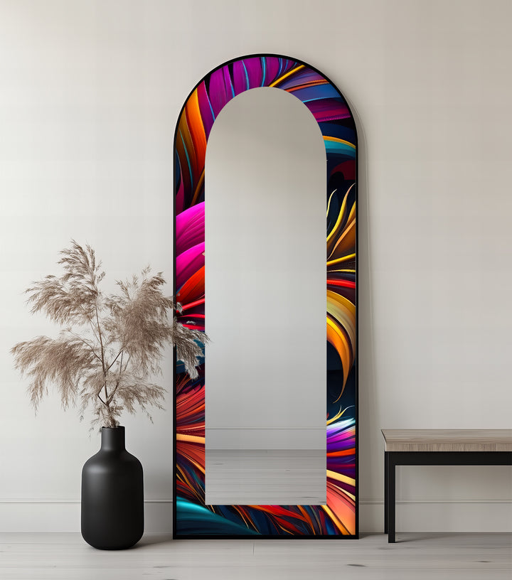Electric Vortex Print – Abstract Floor Mirror