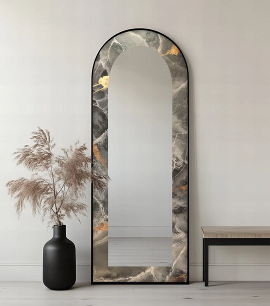 Smoky Marble Vein – Abstract Floor Mirror - MyPhotoStation