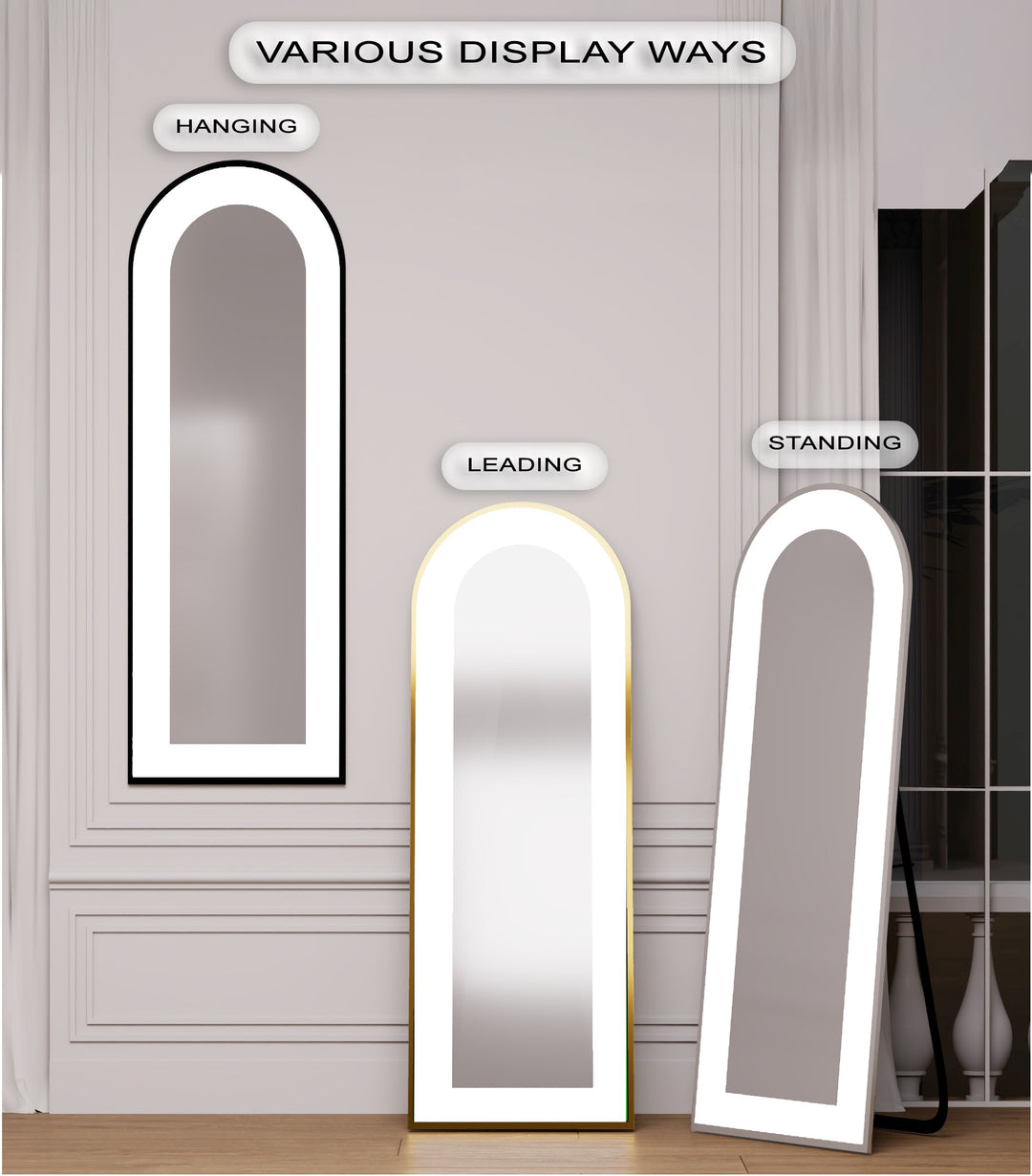 White Modern Minimalist - Abstract Floor Mirror