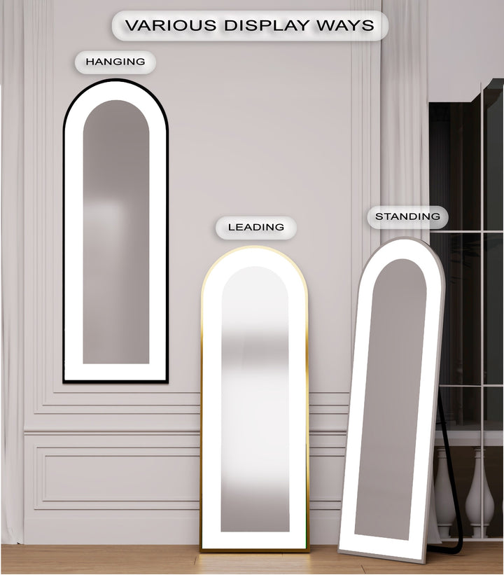 White Modern Minimalist - Abstract Floor Mirror