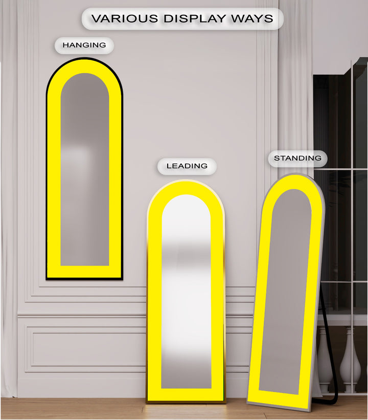 Bold Yellow - Abstract Floor Mirror