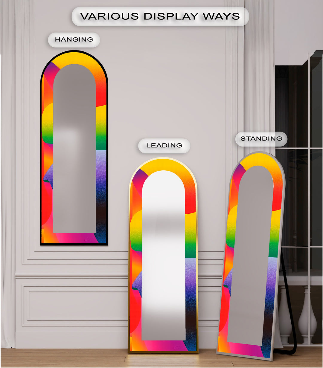 Rainbow Gradient Modern – Abstract Floor Mirror