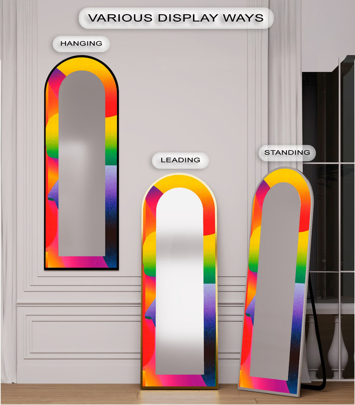 Rainbow Gradient Modern – Abstract Floor Mirror