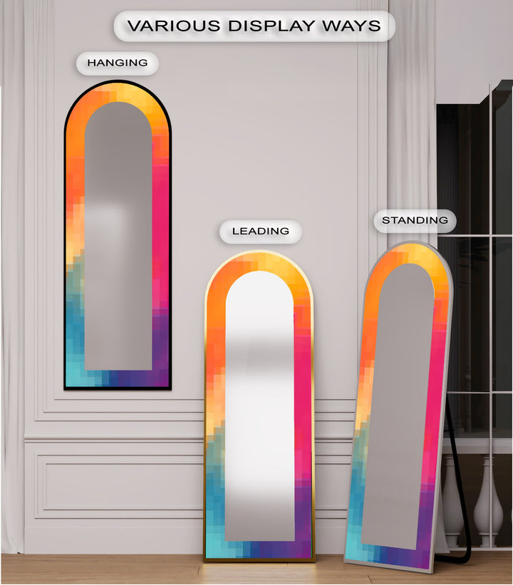 PixelGlow Fusion – Abstract Floor Mirror