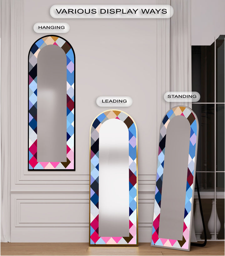 Color Pop Harlequin – Gebeizter Standspiegel 