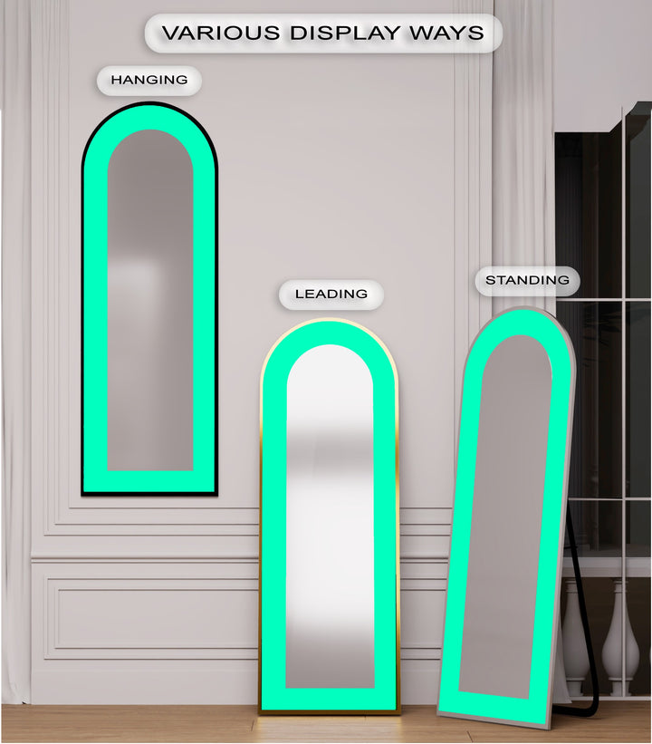 Aqua Green - Abstract Floor Mirror