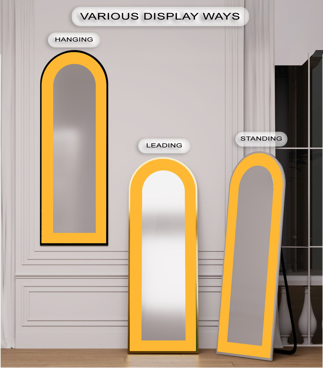 Soft Yellow Arched - Full Lenght Floor Mirror