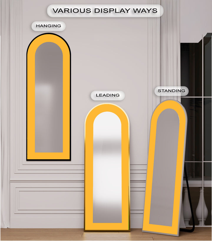 Soft Yellow Arched - Full Lenght Floor Mirror
