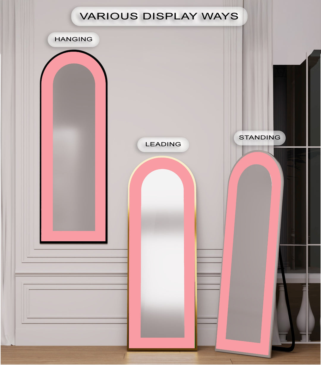 Soft Pink - Abstract Floor Mirror
