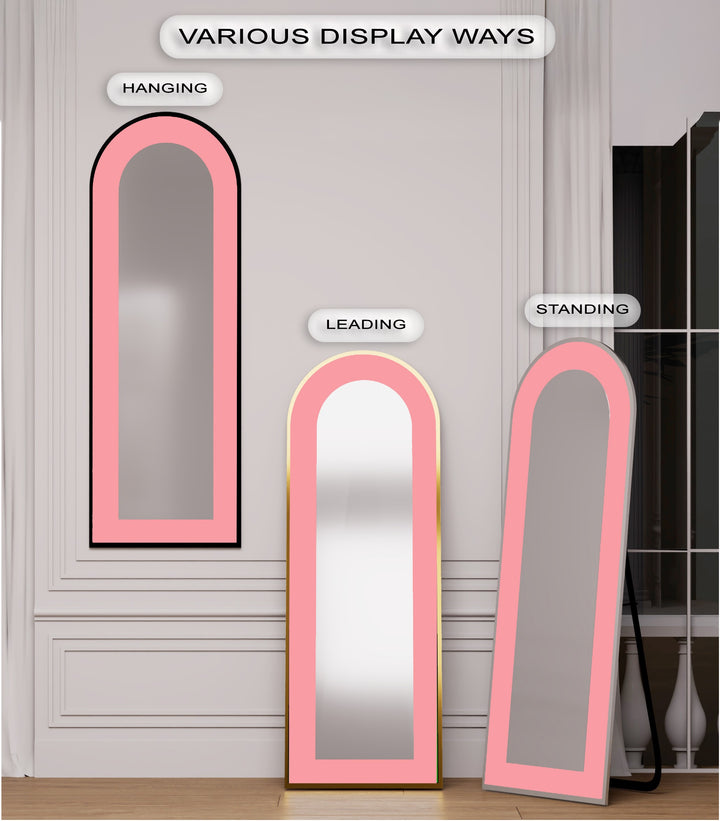Soft Pink - Abstract Floor Mirror