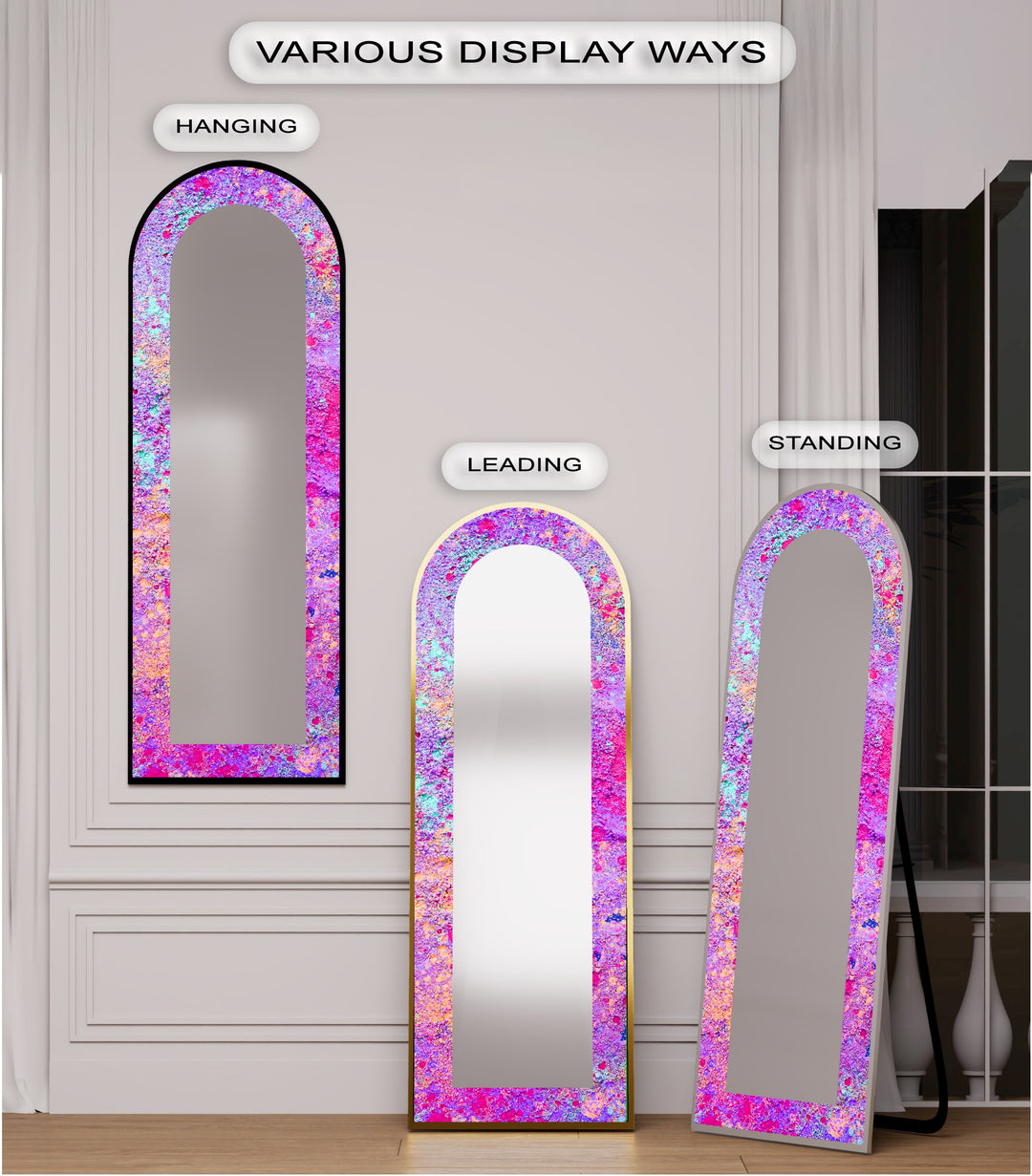 Cosmic Bloom – Abstract Floor Mirror