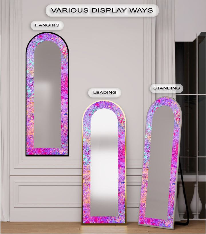 Cosmic Bloom – Abstract Floor Mirror