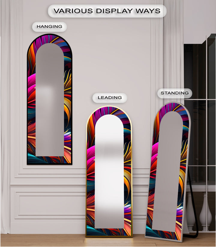 Electric Vortex Print – Abstract Floor Mirror