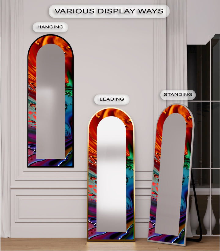 Molten Color Flow – Abstract Floor Mirror