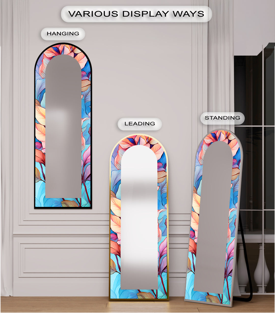 Color Bloom Aura – Floral Floor Mirror
