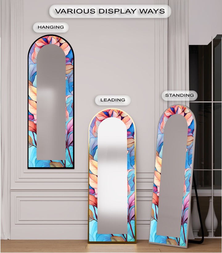 Color Bloom Aura – Floral Floor Mirror