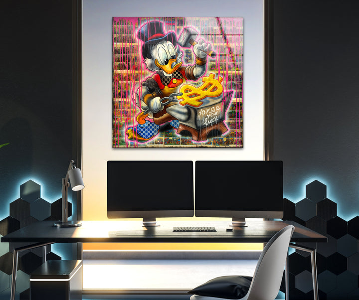 Forget Your Luck Glass Wall Art glass art painting, glass art for the Wall
