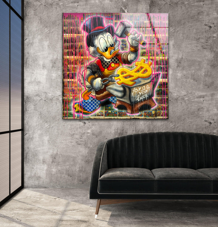 Forget Your Luck Glass Wall Art photo print on glass, prints on glass wall art
