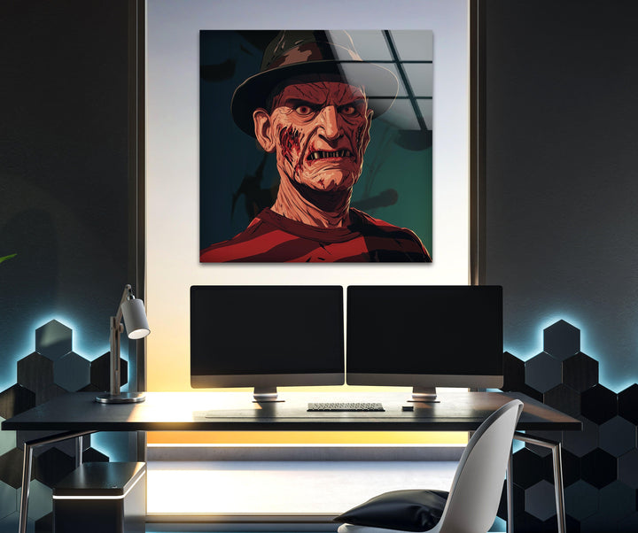 Freddy Krueger Glass Wall Art Glass Printing Wall Art, Print photos on glass

