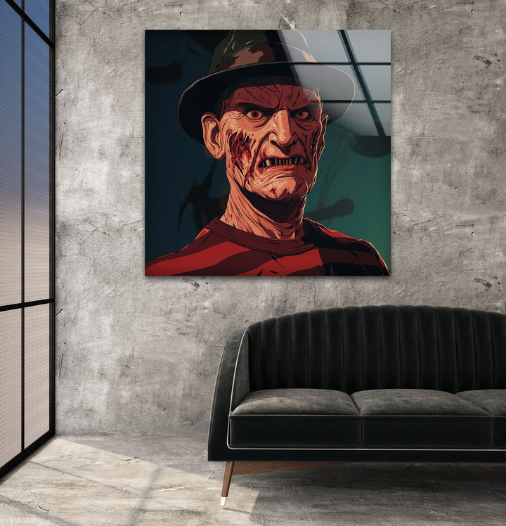 Freddy Krueger Glass Wall Art glass art painting, glass art for the Wall
