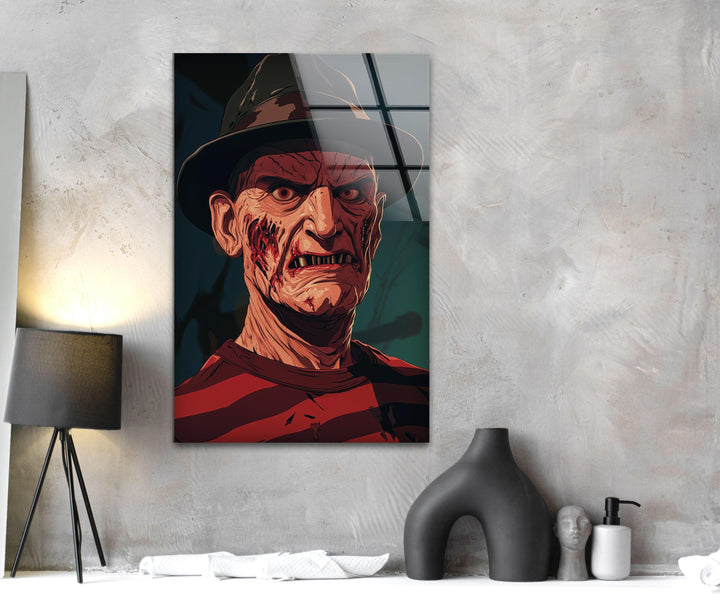 Freddy Krueger Glass Wall Art print on glass, glass printed photos
