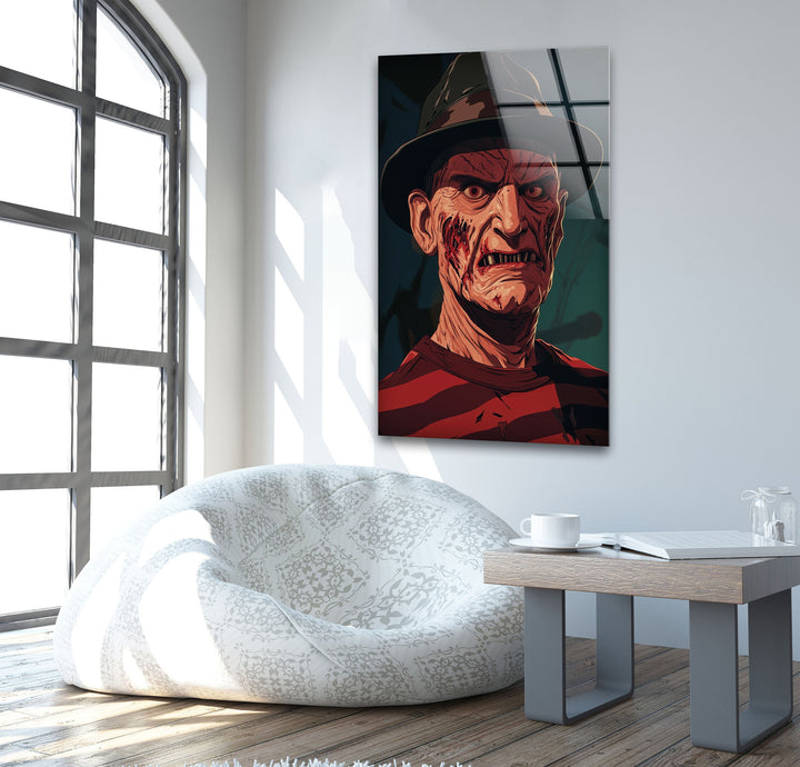 Freddy Krueger Glass Wall Art glass wall decor, glass wall art decor
