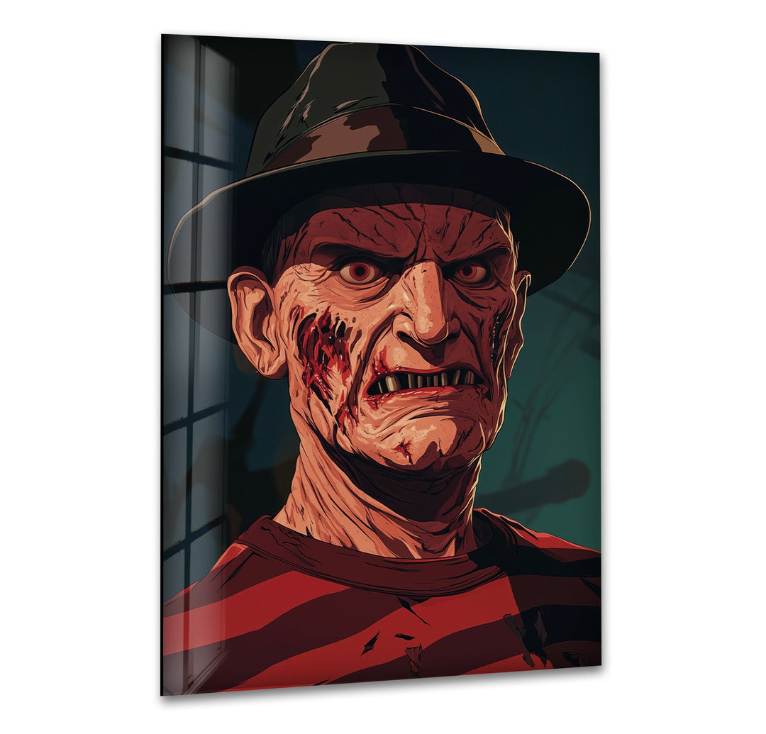 Freddy Krueger Glass Wall Art custom glass photo prints, large glass prints
