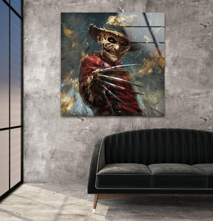 Freddy Kruger Glass Wall Art stained glass wall art, stained glass wall decor
