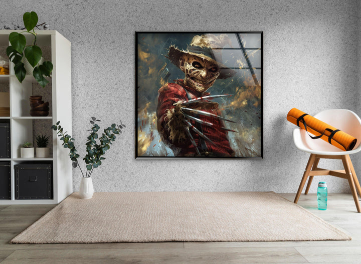 Freddy Kruger Glass Wall Art glass art painting, glass art for the Wall

