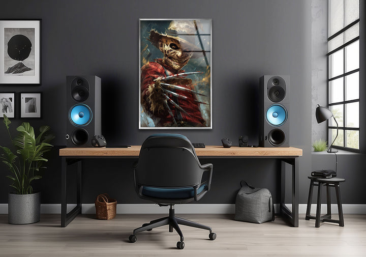 Freddy Kruger Glass Wall Art Glass Printing Wall Art, Print photos on glass
