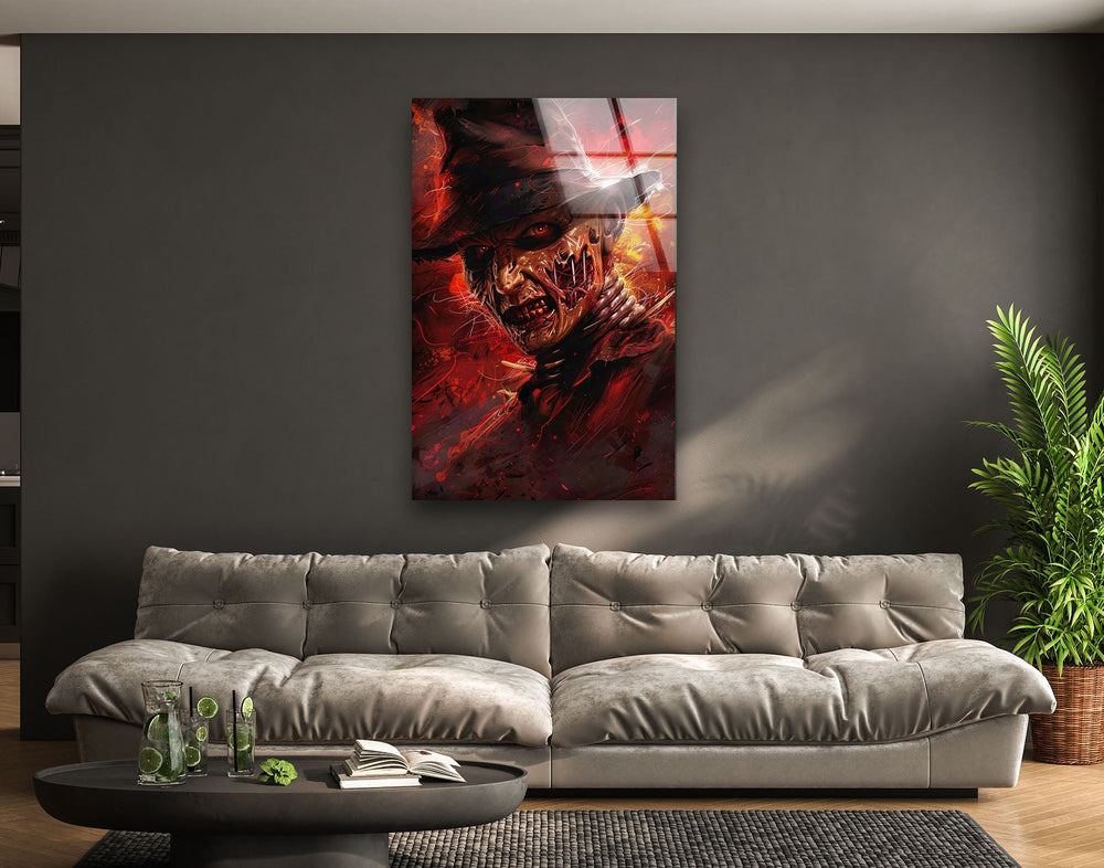 Freddy Kruger Art Glass Wall Art custom glass pictures, glass art prints
