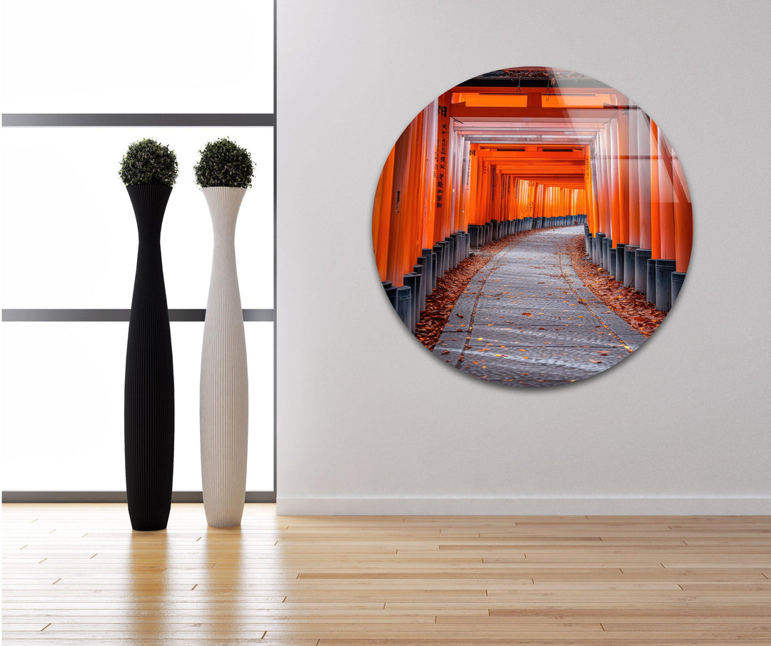 Fushimi Inari Taisha Glass Wall Art print picture on glass, Tempered Glass Wall Art
