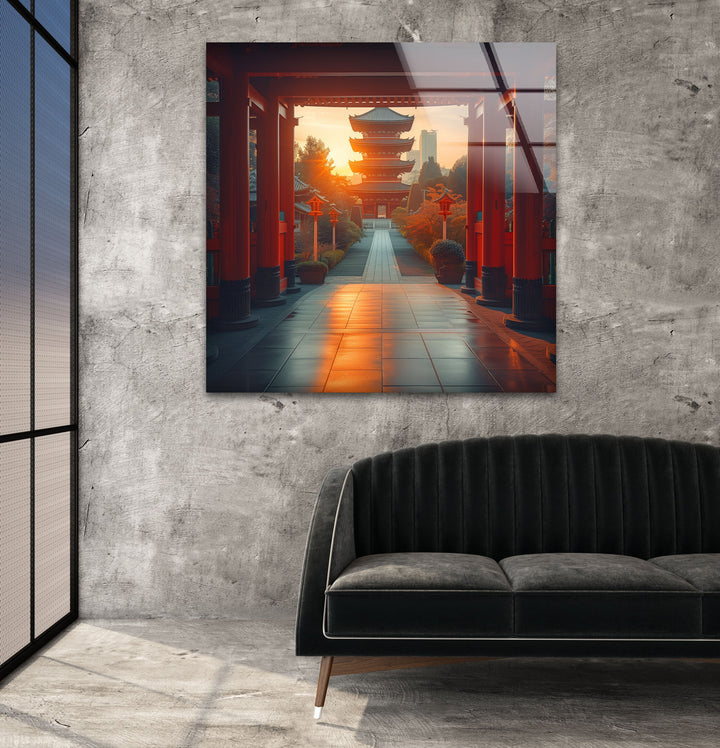Fushimi Inari Taisha Red Glass Wall Art glass photo prints, glass picture prints
