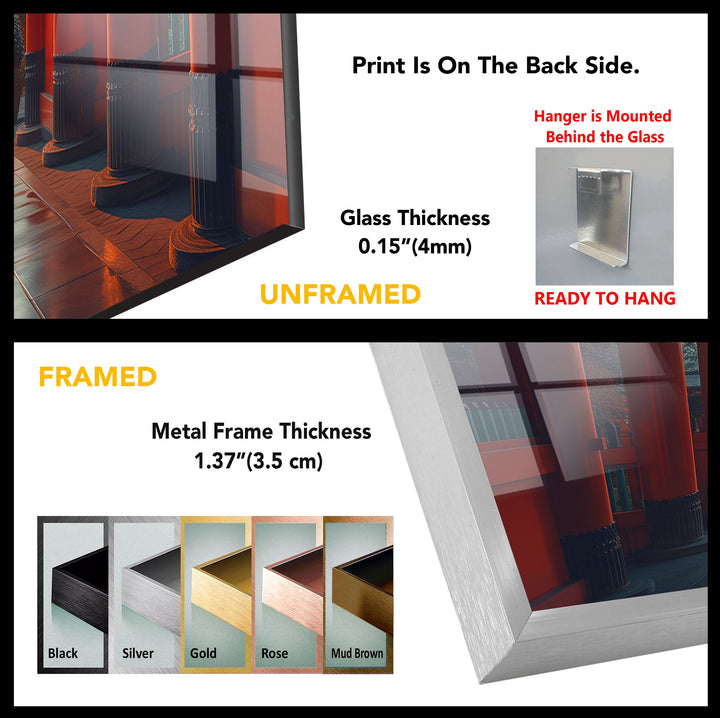 Fushimi Inari Taisha Red Glass Wall Art