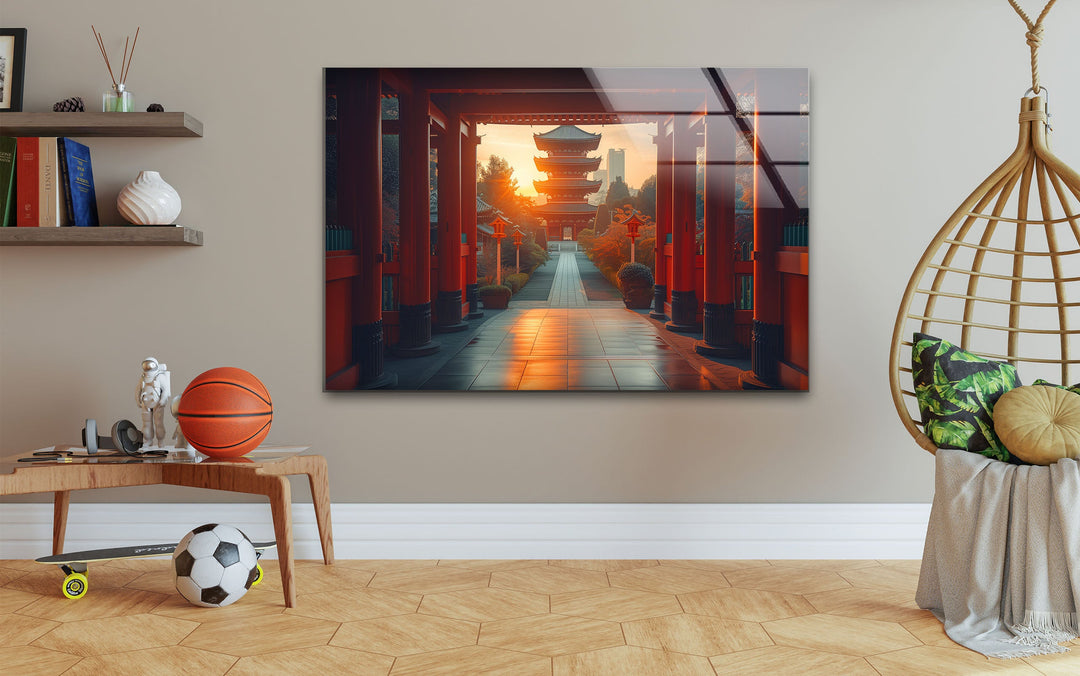 Fushimi Inari Taisha Red Glass Wall Art custom glass photo prints, large glass prints
