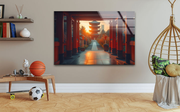 Fushimi Inari Taisha Red Glass Wall Art custom glass photo prints, large glass prints
