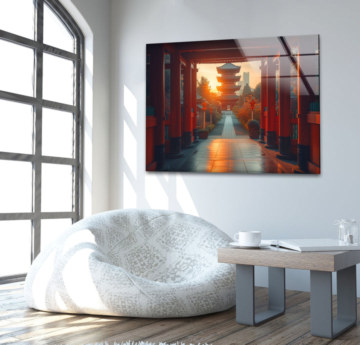 Fushimi Inari Taisha Red Glass Wall Art custom glass photo prints, large glass prints
