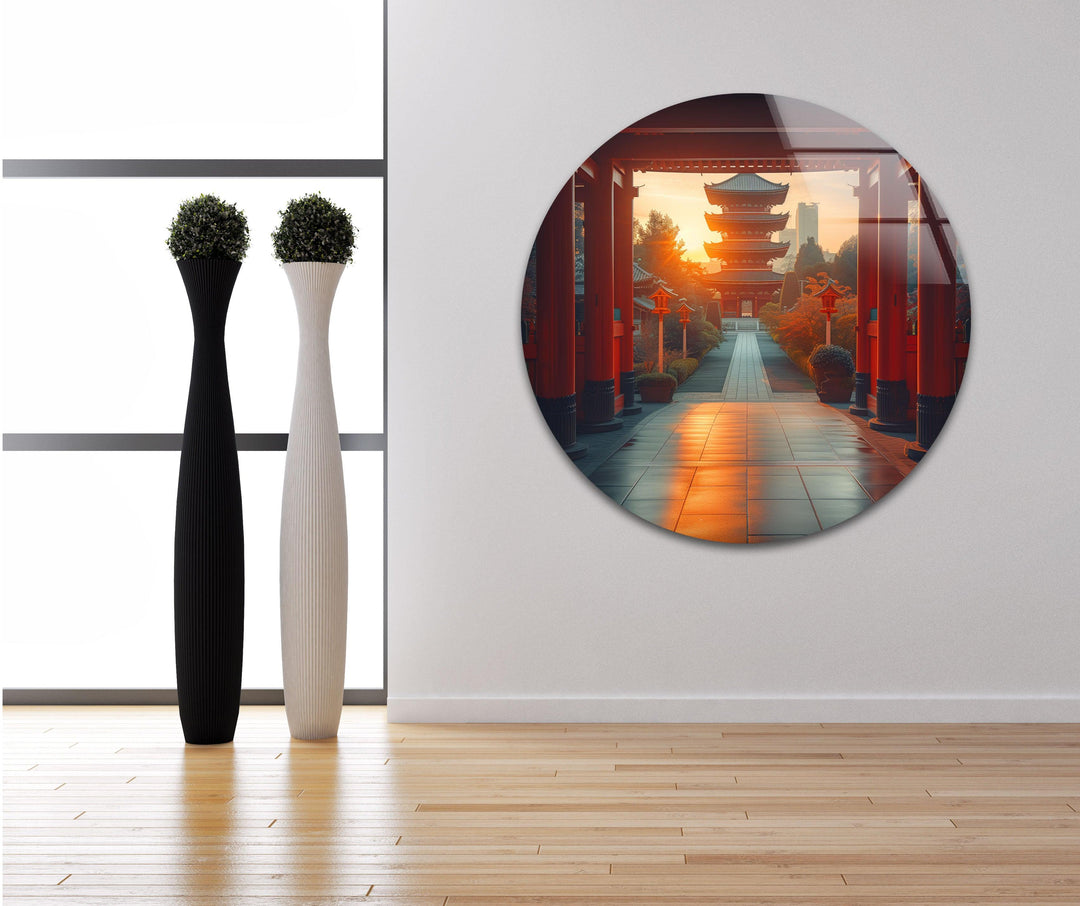 Fushimi Inari Taisha Red Glass Wall Art picture on glass wall art, photos printed on glass
