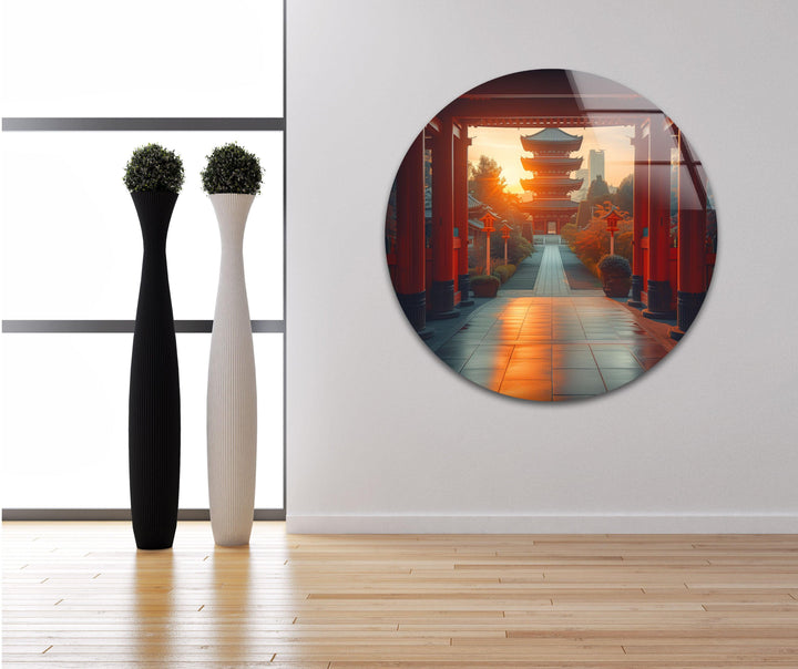 Fushimi Inari Taisha Red Glass Wall Art picture on glass wall art, photos printed on glass
