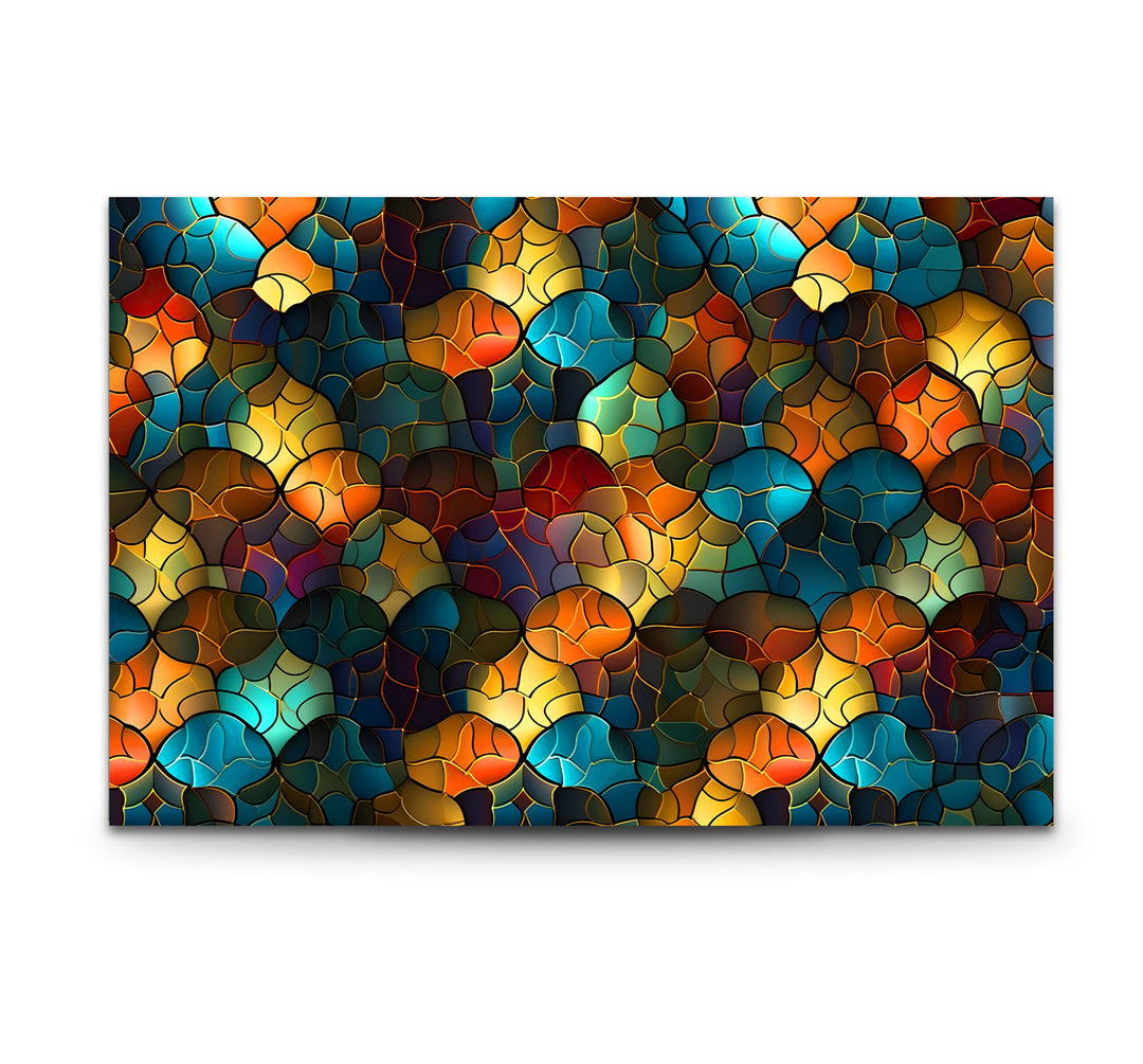 Abstract Stained Glass Wall Art – Colorful Mosaic Glass Design