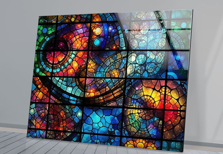 Kosmische Buntglas-Wandkunst – Von der Galaxie inspiriertes Fensterdesign, himmlisches Dekor 