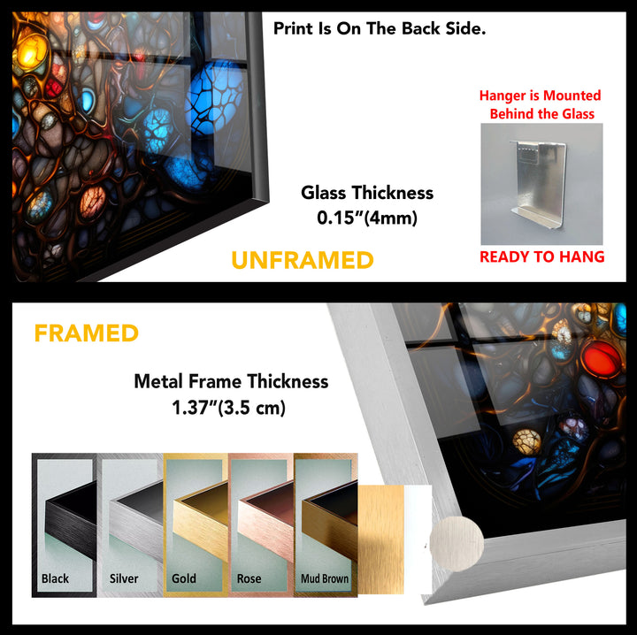 Celestial Stained Glass Wall Art – Cosmic Sunburst Galaxy Design