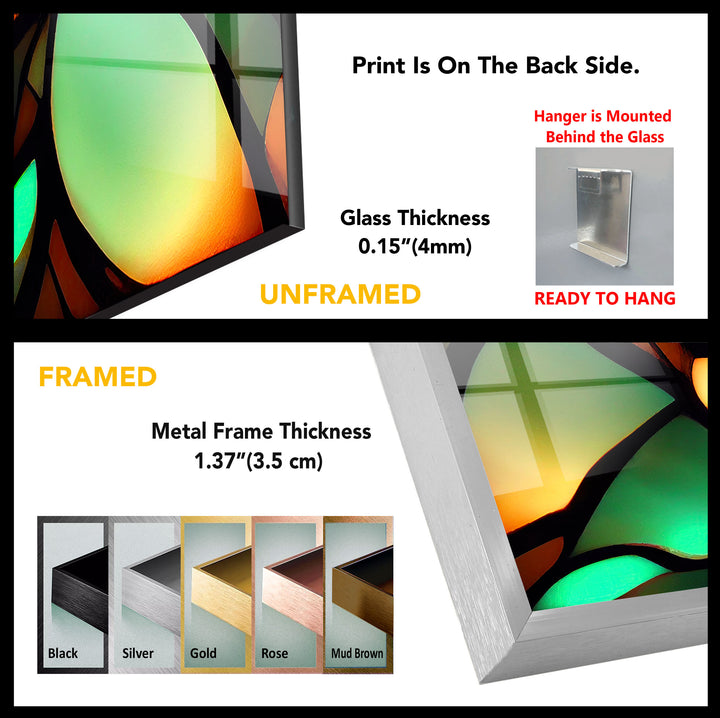 Green Leaf Glass Wall Art – Organic Abstract Nature-Inspired Panel