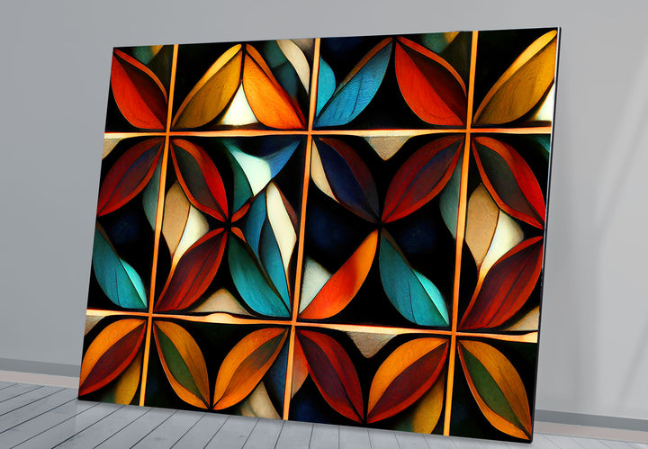 Geometric Stained Glass Wall Art – Abstract Mosaic Glass Design