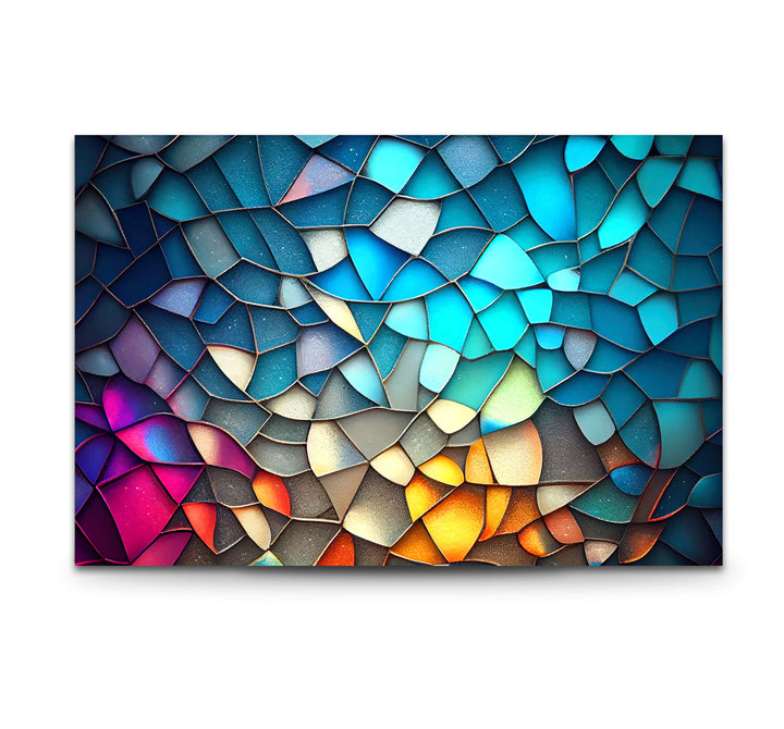 Schimmernde Prisma-Mosaik-Glaswandkunst – Strahlende abstrakte Scherben 