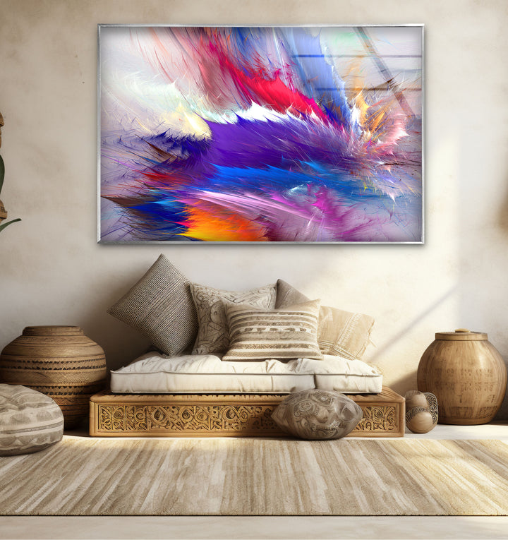 Vivid Energy Wall Art – Color Explosion Abstract Glass Print
