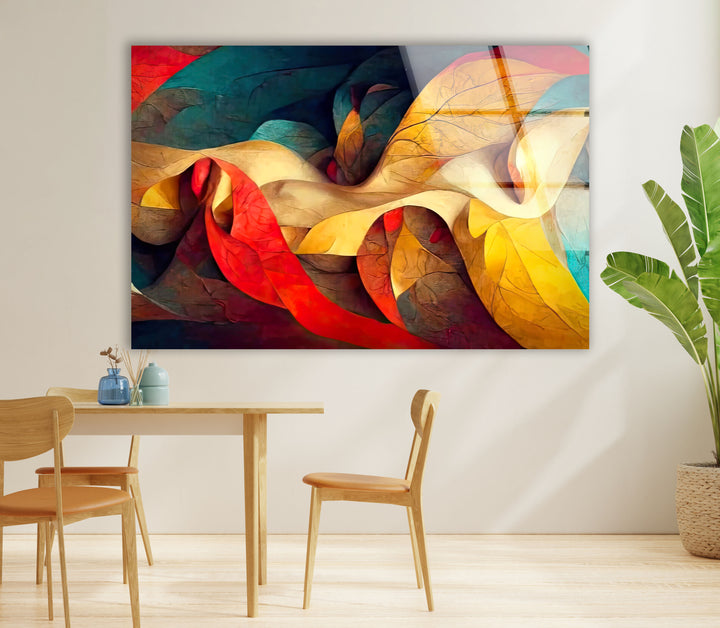 Radiant Flow Wandkunst – Farbenfroher abstrakter Glasdruck 