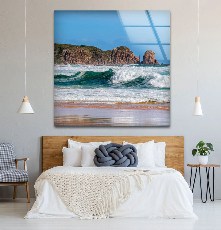 Rocky Coastline Ocean Wave Wall Art – Scenic Beach Glass Print for Nature Lovers - MyPhotoStation