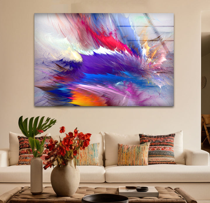 Vivid Energy Wall Art – Color Explosion Abstract Glass Print