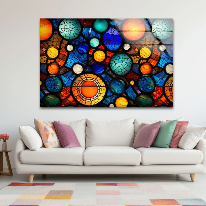Stained Glass Space Wall Art – Vibrant Solar System & Planets - MyPhotoStation